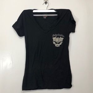 Harley-Davidson Women’s V Neck Graphic Tee Size S